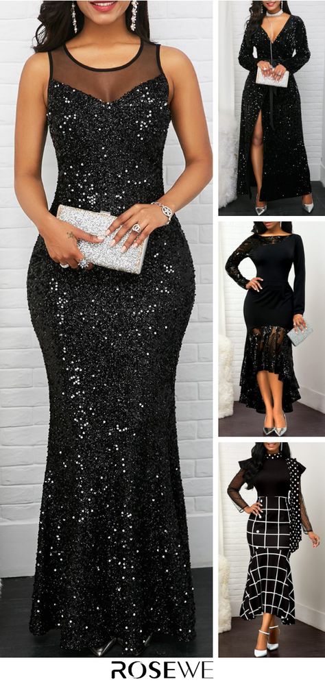 Fashion Maxi Dress For Women 2019. $8 off over $60, End:2019/11/30 Code:RoseweS. Free shipping & 30 days easy return at Rosewe.com.#rosewe#falldress#dress Vegan Casseroles, Dazzling Dresses, Black Dresses Online, Dinner Gowns, Sparkly Party Dress, Dinner Dress Classy, Wedding Mandap, Lace Dress Styles, Amazing Dresses