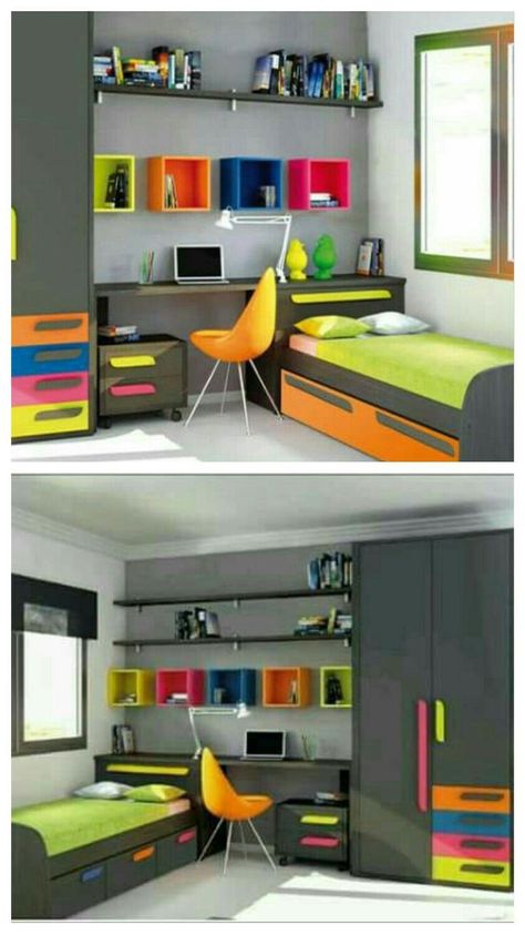 Study Room Design, Boy Bedroom Design, Kids Bedroom Designs, Kids Bedroom Design, Small Bedroom Designs, Bedroom Design Ideas, Small Room Design, Boys Bedroom Decor, Bedroom Furniture Design