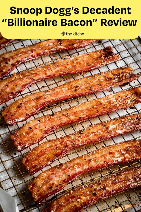 Snoop Dogg’s "Billionaire Bacon" recipe calls for brown sugar and crushed red pepper. Billionaire Bacon Recipe, Billionaire Bacon, Bacon In The Oven, Bacon Recipe, Weekend Cooking, Cooking Bacon, Fish And Meat, Crushed Red Pepper, Smoked Bacon