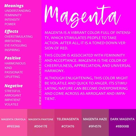 Rgb Color Wheel, Color Symbolism, Photo Arts, Shingle Colors, Web Colors, Color Personality, Dark Magenta, Color Magenta, Color Meanings