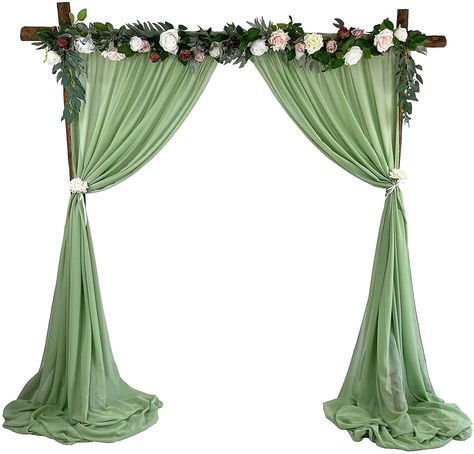 Living Room Arch, Room Arch, Chiffon Backdrop, Drapes For Wedding, Backdrop Curtains, Starry String Lights, Curtain For Living Room, Bridal Shower Backdrop, Draping Fabric