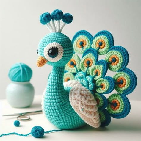 Eye Crochet Pattern Free, Animuguri Crochet Free Pattern, Stuffed Toys Patterns Free Crochet, Crochet Aragarumi, Butterfly Amigurumi Free Pattern, Crochet Amurigumi, Crochet Amigurumi Ideas, Ideas A Crochet, Crochet Peacock