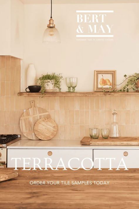 Browse our terracotta tiles made by master artisans in Spain or opt for reclaimed terracotta from our authentic and timeless collection. Perfect for adding a raw edge to a rustic finish or juxtaposing against contemporary styling, our range of terracotta floor and wall tiles are ideal for both indoor and outdoor spaces. Terracotta Kitchen Splashback, Terracotta Wall Tiles Kitchen, Terracotta Kitchen Tiles Wall, Terra Cotta Tile Backsplash Kitchen, Kitchen Backsplash Terracotta, Terracotta Splashback, Terracotta Tiles Kitchen Backsplash, Clay Tile Kitchen, Terra Cotta Backsplash Kitchen