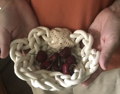 Bread Warmer, Coil Pot, Braided Basket, Bowl Bread, Starfish Design, Bake Bread, Coil Pots, Earthenware Clay, Pottery Bowl