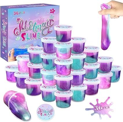 Amazon.com: 36 Pack Mermaid Slime Party Favors for Kids Slime Cup Bulk Stretchy & Non-Sticky DIY Stress Relief Putty Toy Christmas Holiday Birthday Gift Goodie Bag Stuffer Classroom Reward for Girls Boys : Toys & Games Slime Cup, Slime Party Favors, Kids Slime, Mermaid Slime, Party Favors For Kids, Slime Party, Slime Kit, Slime, Party Favors