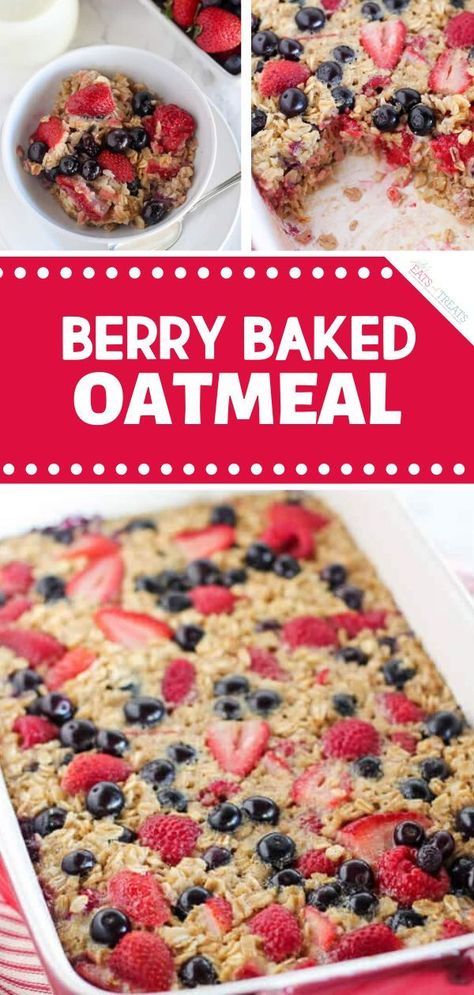 Berry Baked Oatmeal, Healthy Filling Breakfast, Recipe Oatmeal, Baked Oatmeal Healthy, Baked Oatmeal Recipe, Plats Healthy, Baked Oatmeal Recipes, Frozen Berries, Grab And Go Breakfast