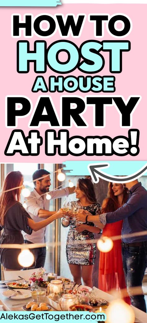 Throwing a party at home can be stressful if not planned properly. But have no fear, throwing a good party is what I LIVE for. So allow me to share my best hosting tips and hosting ettiquete with you so you can throw the best house party ever! Things To Have At A Party, Throwing A 40th Birthday Party, Tips For Hosting A Party, Hosting A Party In A Small House, How To Throw A Good Party, Themed House Party Ideas For Adults, House Party Entertainment Ideas, Small Get Together Ideas Parties, Hosting A Housewarming Party