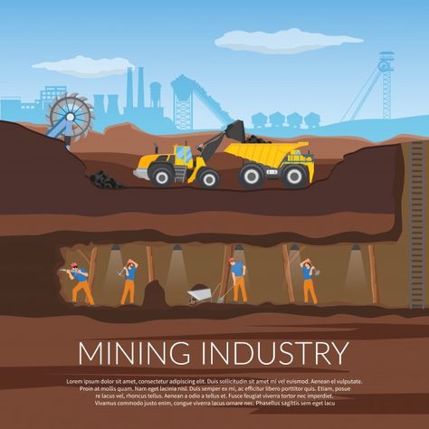 Mining Illustration, Surface Mining, Holly Pictures, Isometric Design, Isometric Illustration, Bungalow House Plans, Construction Logo, Retro Cartoons, Coal Mining