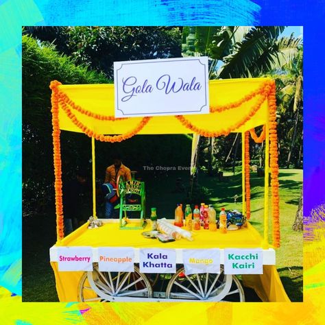 Mango Theme Party Decoration, Holi 2024, Haldi Decoration Ideas, Stall Decorations, Food Stall Design, Haldi Decoration, Night Wedding Decor, Haldi Decor, Simple Decorations