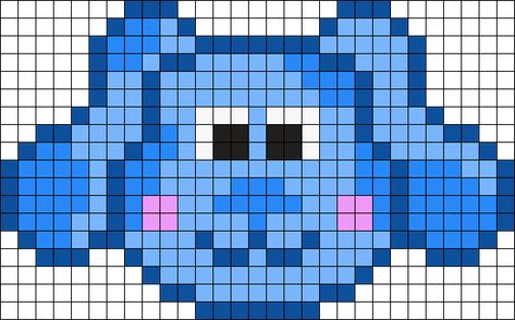 Perler Bead Blues Clues, Blues Clues Cross Stitch, Blues Clues Pixel Art, Kidcore Perler Bead Patterns, Blues Clues Crafts, Perler Bead Patterns Grid, Character Perler Bead Patterns, Bluey Perler Bead Patterns, Bluey Perler Beads