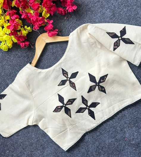 Price__750 free shipping *Pure Khadi Cotton Blouse* *Size :- 38 With Margin Upto 42* *Sleeves :- 11 Inch* *Height :- 15 Inch* *Fabric :- Pure Khadi Cotton* *Inner :- Pure Khadi Cotton* *Work :- Ajrak Patch Work (Cotton Fabric)* *Padded :- Yes* *Open :- Front Open With Hook* (Pure Khadi Cotton blouse With same fabric Inner. Patch Work, Lace Work and Wooden Button) Patch Work Blouse, Maggam Work, Patch Work, Cotton Blouse, Work Blouse, Cotton Blouses, Front Open, Blouse Designs, Cotton Fabric