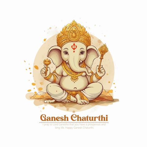 Ganpati Invitation Card, Ganesha Art Illustration, Happy Ganesh Chaturthi Wishes, God Of Wisdom, Dancing Ganesha, Canvas Art Painting Abstract, Baby Ganesha, Ganesh Chaturthi Images, Hindu Festival