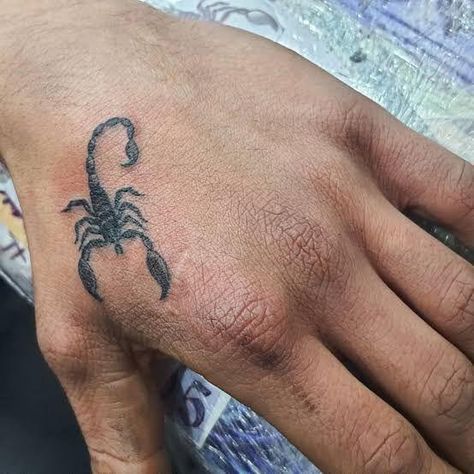 Hand Tattoos Scorpion, Scorpion Hand Tattoos, Small Scorpion Tattoo For Men, Scorpion Finger Tattoo, Scorpion Tattoo Hand, Scorpion Hand Tattoo, Small Scorpion Tattoo, Scorpion Tattoo, Small Hand Tattoos