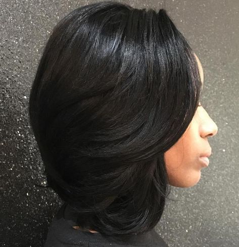 Medium Black Hair, Black Hairstyles With Weave, Sew In Hairstyles, Short Black Hairstyles, Black Hairstyles, Sew In, Different Hairstyles, Black Natural Hairstyles, Braids For Black Hair