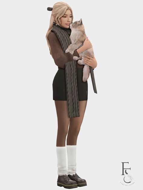 Sims Fall Outfits, Sims 4 Cc Scarf Maxis Match, Ts4 Cc Scarf, Sims 4 Cc Puffer Vest, Sims 4 Pfp Aesthetic, Sims 4 Cold Weather Outfits, Sims 4 Cc Maxis Match Dark Academia, Sims Wallpaper Desktop, Sims 4 Casual Dress