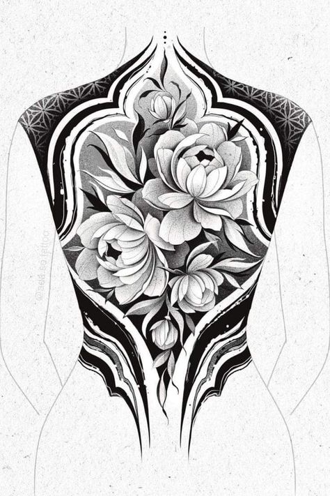 Strong Women Tattoos, So Tattoo, Geometric Tattoo Sleeve Designs, Floral Back Tattoos, Backpiece Tattoo, Geometric Mandala Tattoo, Realistic Tattoo Sleeve, Back Piece Tattoo, Women Tattoos