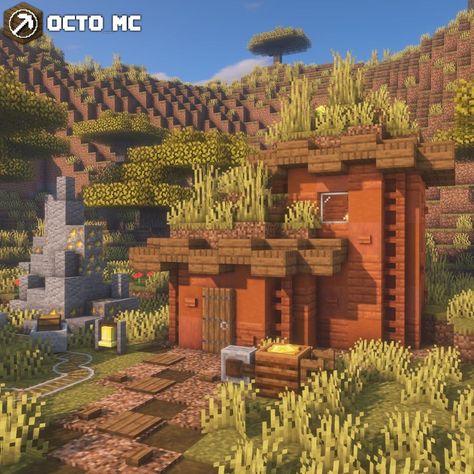 r/Minecraftbuilds - What do you think about my Savanna base? Minecraft Savanna House Ideas, Savanna House Minecraft, Minecraft Acacia Village, Minecraft Savanna Village, Minecraft Acacia House Ideas, Minecraft Savannah Build, Savannah Biome, Minecraft Savanna House, Minecraft Acacia