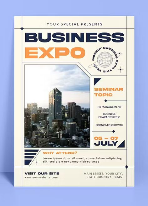 Business Expo Flyer Template AI, EPS, PSD Business Expo Poster, Expo Poster Design Ideas, Event Flyer Design Inspiration, Text Flyer Design, Business Flyer Design Marketing, Business Poster Design Ideas, Business Conference Poster, University Flyer, Infographic Flyer