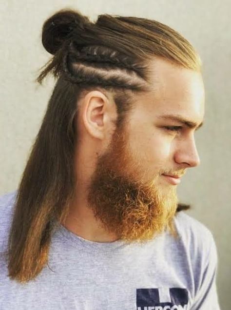 Viking Hairstyles Men Medium Hair, Half Up Half Down Men Hairstyles, Mens Braided Hairstyles White, Men Long Hairstyles Wedding, Male Viking Braids, White Guy With Braids, Viking Hair Men, Male Braids Hairstyles, Male Braids