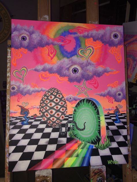 Psychadelic Art, Trippy Painting, Psy Art, Hippie Painting, Canvas Painting Designs, Small Canvas Art, Art Appreciation, Diy Canvas Art Painting, Trippy Art