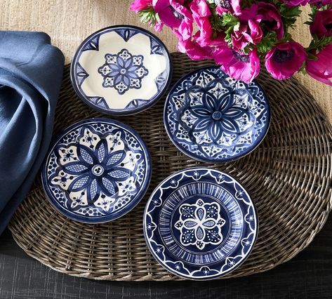 Appetizer Plates Set, Mexican Talavera, Mark And Graham, Appetizer Plates, Plates Set, Pottery Barn Teen, White Table, Bedroom Collection, China Dinnerware