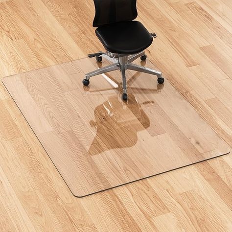 Amazon.com : HOMEK Office Chair Mat for Hardwood Floor, 1/5" Thick 48" x 40" Crystal Clear Desk Chair Mat for Carpets or Hard Floors, Plastic Floor Protector Mat for Office Chairs : Office Products Clear Desk Chair, Desk Chair Mat, Clear Desk, Chairs Office, Office Chair Mat, Chair Mat, Floor Protectors, Chair Mats, Hard Floor