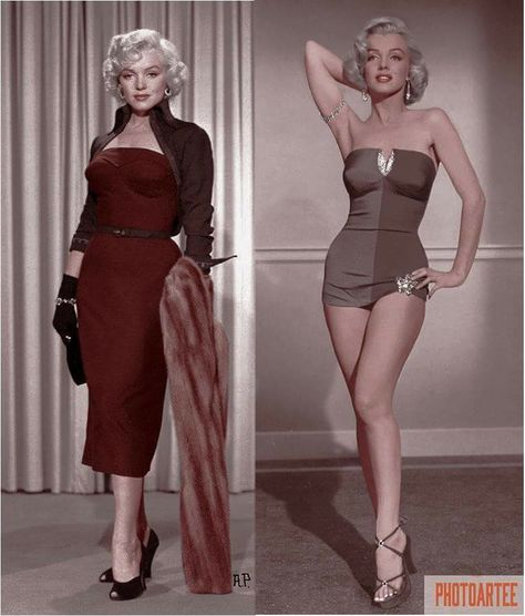 Marilyn Monroe/colorized Pictures Of Marilyn Monroe, Marilyn Monroe Outfits, Feminine Body, Marilyn Monroe Fashion, Istoria Artei, Marilyn Monroe Art, Joe Dimaggio, Robes Vintage, Body Suits