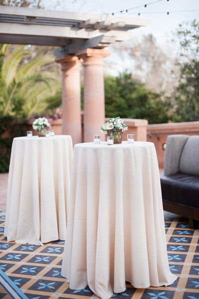 Loving these tables! Perfect for guests to socialize! Petula Pea Photography Wedding Cocktail Table Decor, Reception Cocktail Tables, Wedding Cocktail Tables, Cocktail Table Decor, California Ranch Wedding, Cocktail Hour Wedding, Wedding Table Linens, Wedding Linens, Wedding Cocktails