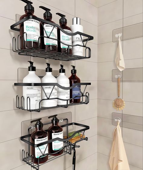 Large Shower Organization, Master Bath Shower Storage, No Nail Shelves, Shower Wall Caddy, Walk In Shower Storage, Shower Hanging Storage, Adhesive Shower Shelves, Shelves Without Drilling The Wall, Small Shower Organization