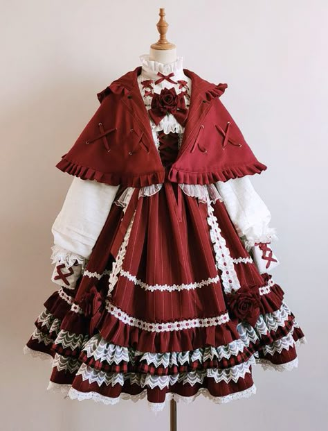 Red Outfit Aesthetic, Lolita Outfits, Old Fashion Dresses, Kawaii Fashion Outfits, Fairytale Dress, Vestidos Vintage, Fantasy Dress, Really Cute Outfits, Cosplay Outfits