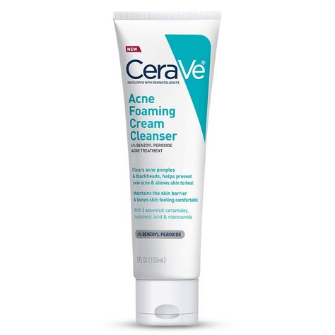 21 New Drugstore Skin-Care Products That'll Keep Your Skin Looking Its Best in 2020 Acne Foaming Cream Cleanser, Best Acne Cleanser, Cerave Cleanser, How To Clear Pimples, Best Face Wash, Acne Face Wash, Acne Cleansers, Foaming Facial Cleanser, Skin Care Cleanser