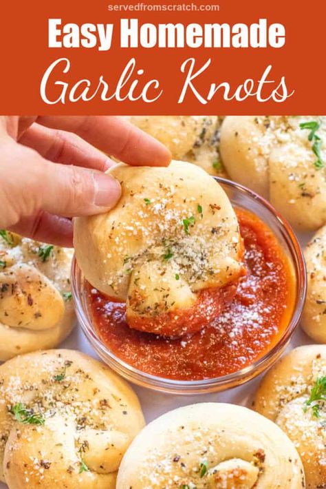 Easy Homemade Garlic Knots Homemade Garlic Knots, Garlic Knots, Cheese Topping, Great Appetizers, Easy Bread, Easy Appetizer Recipes, Dinner Rolls, Snack Ideas, Garlic Bread