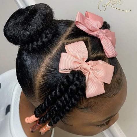 Natural Hairstyles For Kids, Hairstyles For Kids, Natural Hairstyles, Cute Hairstyles, African American, Braids, Hairstyles, Hair, Pink