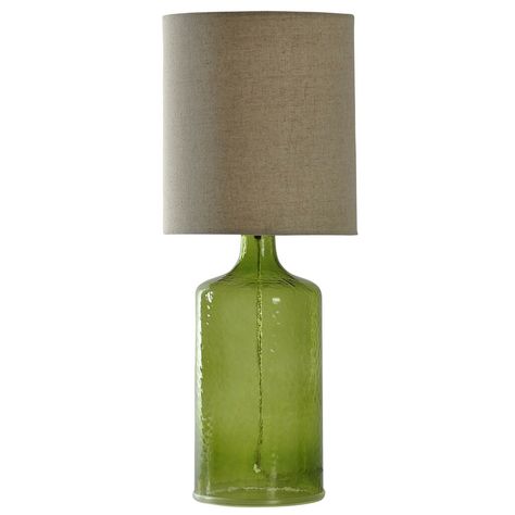 Green Glass Table Lamp | Kohls Green Table Lamp, Green Lamp, Earthy Style, Incandescent Light Bulb, Green Table, Contemporary Table Lamps, Incandescent Lighting, Seeded Glass, Glass Table Lamp