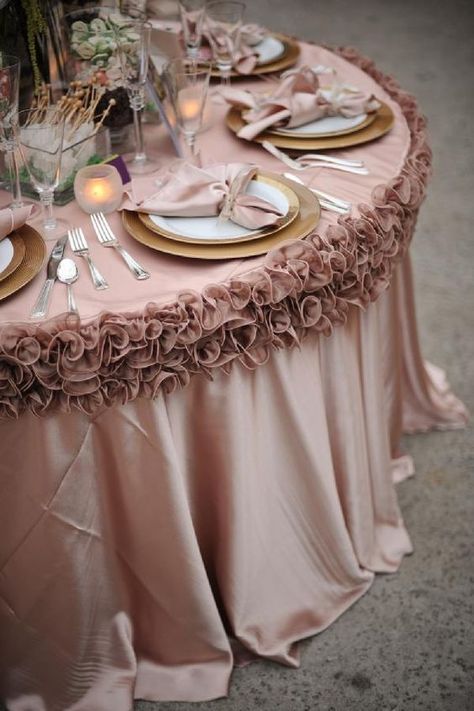 Reception Table Linens, Wedding Reception Chairs, Wedding Table Linens, Dusty Rose Wedding, Wedding Table Settings, Chair Decorations, Reception Table, Cake Table, Wedding Deco