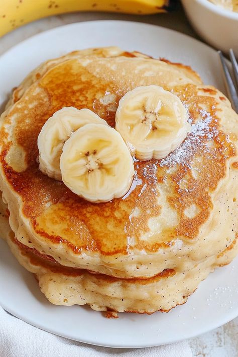 Fluffy Brown Sugar Banana Pancakes Brown Sugar Banana Pancakes, Brown Sugar Pancakes, Banana Nutella Muffins, Nutella Muffins, Banana Buttermilk, Banana Pancakes Recipe, Banana Nutella, Overripe Bananas, Ripe Bananas