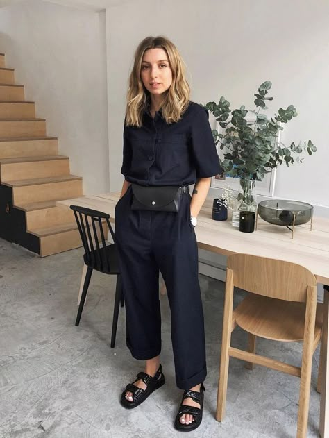 The Best Boilersuits of 2018: From Ganni to Topshop | Who What Wear UK Sandals Outfit, Elegante Casual, Looks Street Style, Fashion Weeks, Black Women Fashion, Mode Inspiration, Street Styles, Minimal Fashion, Outfits Casuales