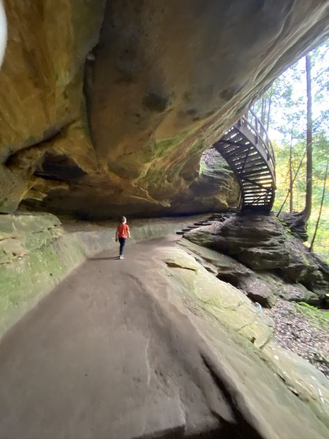 Hocking Hills is one of the most beautiful spots in all of Ohio! When hiking at Old Man's Cave you will encounter some of Ohio's most stunning scenery including water falls, caves and cliffs! You can take your kids on this challenging but doable hike in one of Ohio’s most popular and scenic areas. This post will give you all the info you need in order to hike Old Man’s Cave in Hocking Hills. Old Man’s Cave Ohio, The Cliffs At Hocking Hills, Old Man's Cave Hocking Hills, Hiking In Ohio, Ohio Waterfalls, Ohio Adventures, Ohio Getaways, Ohio Hiking, Hocking Hills Ohio