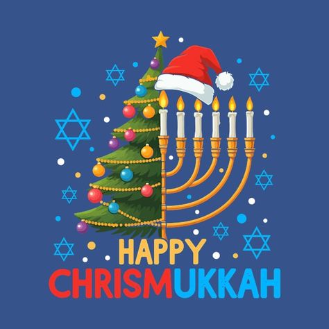 Check out this awesome 'Happy+Chrismukkah%21' design on @TeePublic! Happy Chanukah, Happy Hannukah, Holiday Gnomes, December Holidays, Happy Hanukkah, Music Humor, Kids Stickers, Anime Movies, All Design