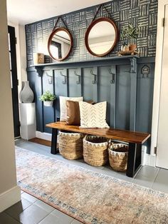 Kirkland Home Decor, Colorful Interior Design, Mudroom Design, Diy Kitchen Furniture, Modern Farmhouse Living Room, Hallway Ideas Entrance Interior Design, Board And Batten, Mud Room, Modern Farmhouse Decor