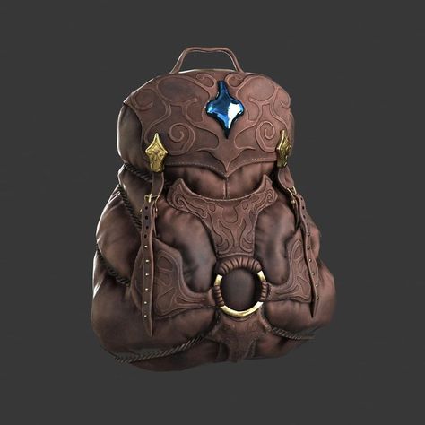 Backpack Drawing, Fantasy Wizard, Fantasy Witch, Writing Fantasy, Drawing Bag, Fantasy Props, Game Props, Camping Bag, Dungeons And Dragons Homebrew