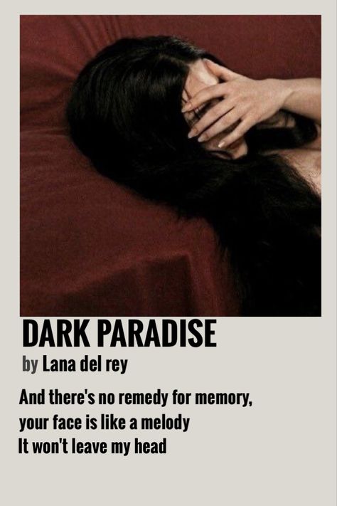 minimalist polaroid poster Dark Paradise Lana Del Rey Album Cover, Poster Prints Wall Bedroom Lana Del Ray, Lana Del Ray Dark Paradise, Lana Del Ray Song Poster, Lana Del Ray Album Poster, Lana Del Rey Polaroid Aesthetic, Lyric Poster Lana Del Rey, Lana Del Rey Polaroid Poster, Lana Del Rey Song Poster