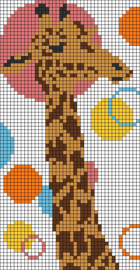 Giraffe Alpha Pattern, Giraffe Pixel Art, Micro Embroidery, Kawaii Cross Stitch, Easy Perler Beads Ideas, Giraffe Crochet, Graph Crochet, Diy Perler Bead Crafts, Pixel Crochet