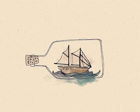 Ship In Bottle, Ship In A Bottle, Inktober 2024, Illustration Kunst, Bottle Drawing, Shoe Design, A Ship, Illustration Print, Graphics Design