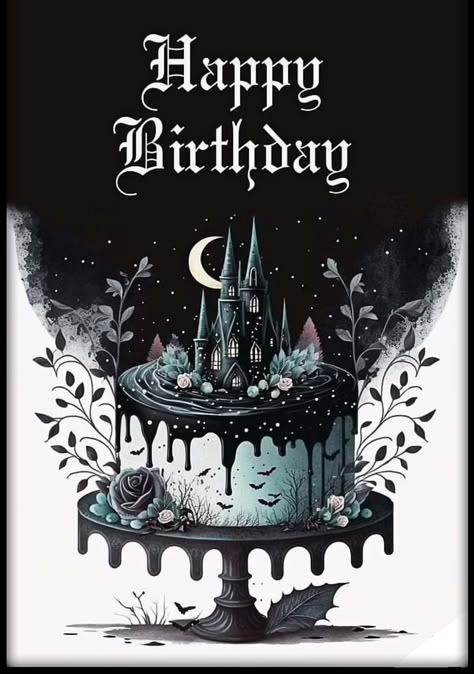 Spooky Happy Birthday Wishes, Spooky Happy Birthday, Halloween Birthday Images, Spooky Birthday Wishes, Happy Birthday Gothic, Happy Birthday Halloween, Goth Birthday, Gothic Images, Birthday Memes