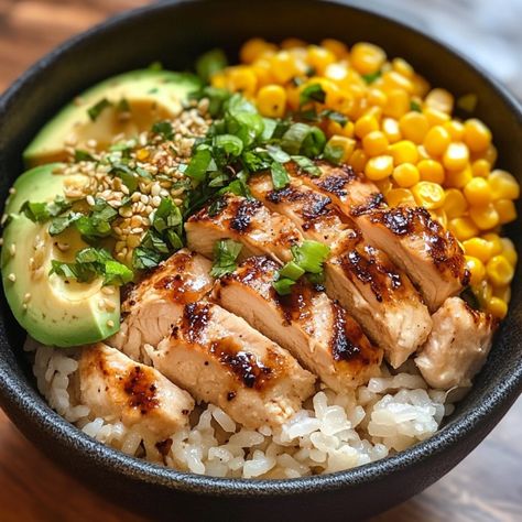 Flavor-Packed Street Corn Chicken Rice Bowls Rice Sushi Bowl, Black Bean Rice Bowl, Bean Rice Bowl, Street Corn Chicken, Beet Salad With Feta, Rice Bowls Healthy, Charred Corn, Roasted Beet Salad, Cheese Rice