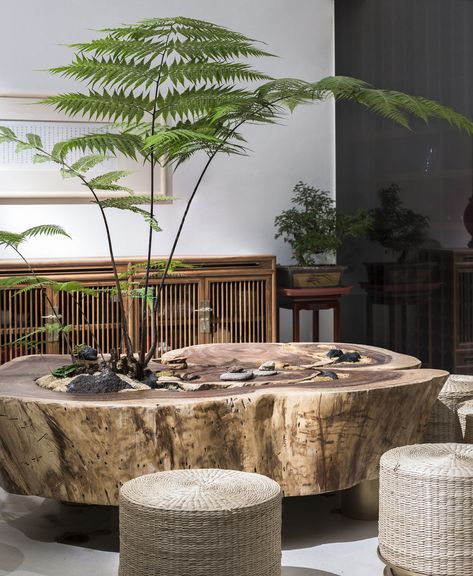 Gallery of Cultural Space of No. 16 Bangchiao / TanzoSpace Design Office - 20 Zen Decorating Ideas, Chinese Tea Room, Tea Room Design, Zen Furniture, Zen Style, Tree Stump, Design Office, Coffee Table Design, Plant Design