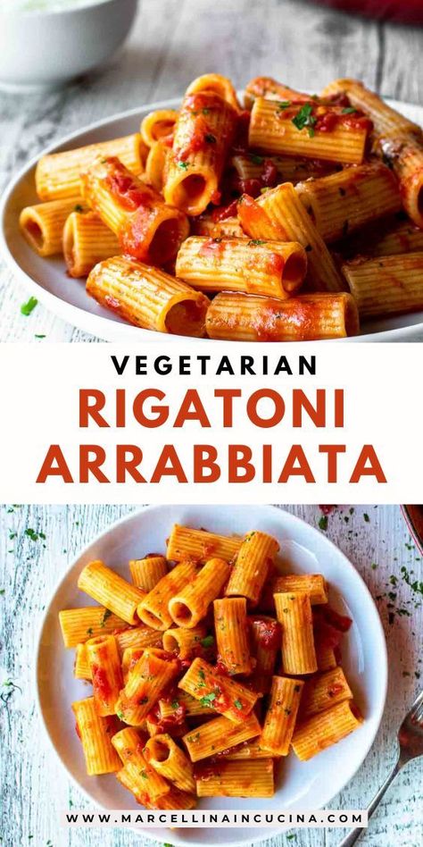 This Rigatoni Arrabbiata is a spicy, vegetarian delight that’s sure to tingle your taste buds! Ready in less than 30 minutes, this quick and easy recipe brings the heat and flavor you’ll love! Easy Rigatoni Recipes, Rigatoni Recipes Easy, Rigatoni Pasta Recipes, Rainbow Pasta, Steamed Spinach, Rigatoni Recipes, Colored Pasta, Pasta Flour, Vegetarian Pasta Recipes