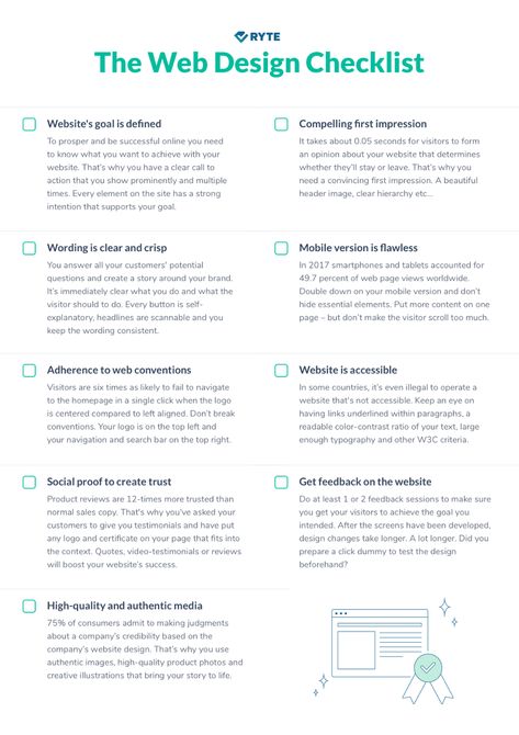 Graphic Design Checklist, Website Checklist, Style Guide Template, Modern Website Design, Website Template Design, Modern Website, Checklist Template, Principles Of Design, Web Project