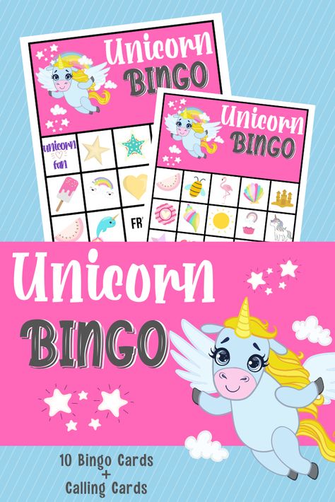 For a magical game that your unicorn fan will always remember, print and play this free printable unicorn bingo game for kids. Unicorn Party Hats, Unicorn Paper Plates, Unicorn Games, Bingo Games For Kids, Unicorn Themed Birthday Party, Whimsical Christmas Trees, Unicorn Printables, Unicorn Birthday Party, Paper Plate Crafts